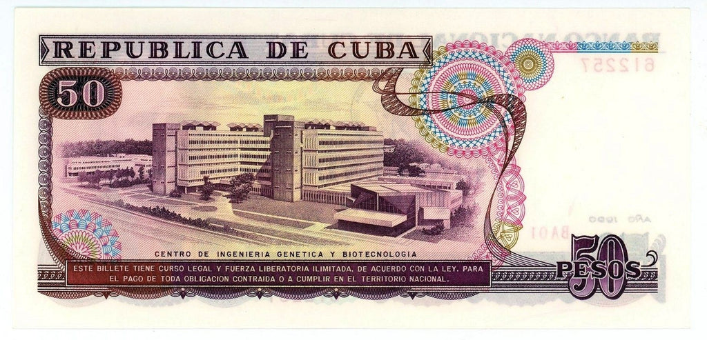 Caribbean P111 50 pesos 1990 UNC｜purple｜General García
