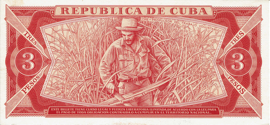 Caribbean P107a 3 pesos 1983 UNC (60 pressure mark) | Сhε Gυεναrα