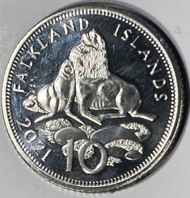 Falkland Islands KM#202 10 Pence 2021 VF Very Fine—Queen Elizabeth II 5th—Seals