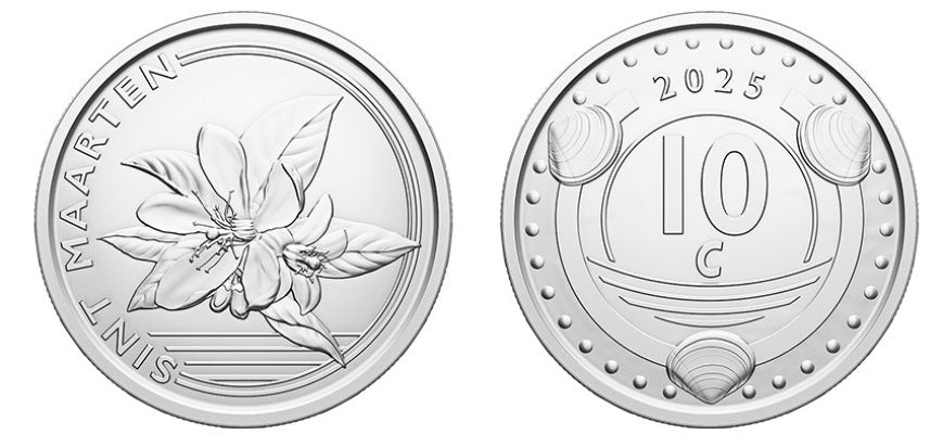 Sint Maarten 7 Pc Set 2025 UNC—1 & 5 Gulden—1 5 10 25 50 Cents