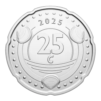 Sint Maarten 50 Cents 2025 UNC—Caribbean Guilder—Orange Blossom—Shells—Pearls