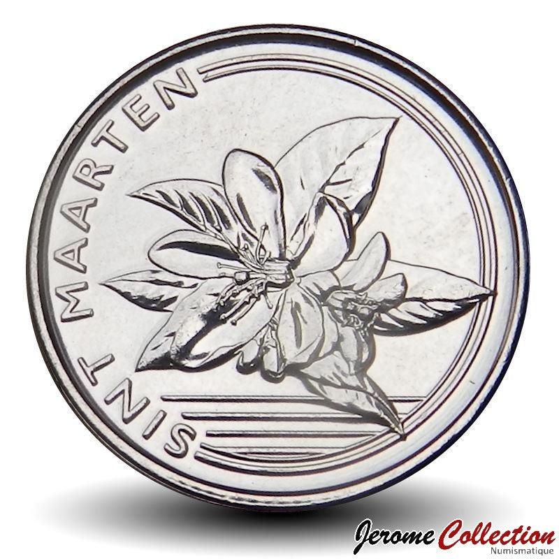 Sint Maarten 25 Cents 2025 UNC—Caribbean Guilder—Orange Blossom—Shells—Pearls