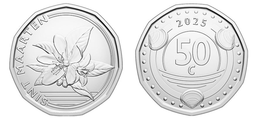 Sint Maarten 7 Pc Set 2025 UNC—1 & 5 Gulden—1 5 10 25 50 Cents