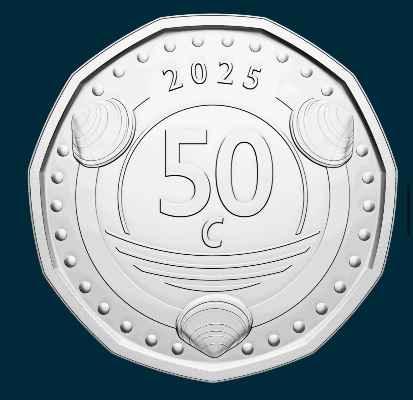 Curaçao 50 Cents 2025 UNC—Orange Blossom—Colored Colorized—Commemorative