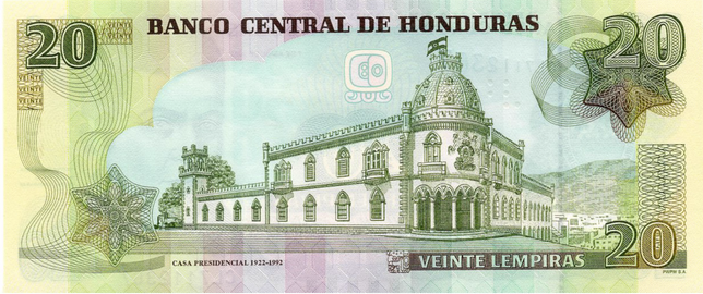 Honduras P100e 20 Lempiras 2022 UNC—Dionisio de Herrera—Casa Presidencial