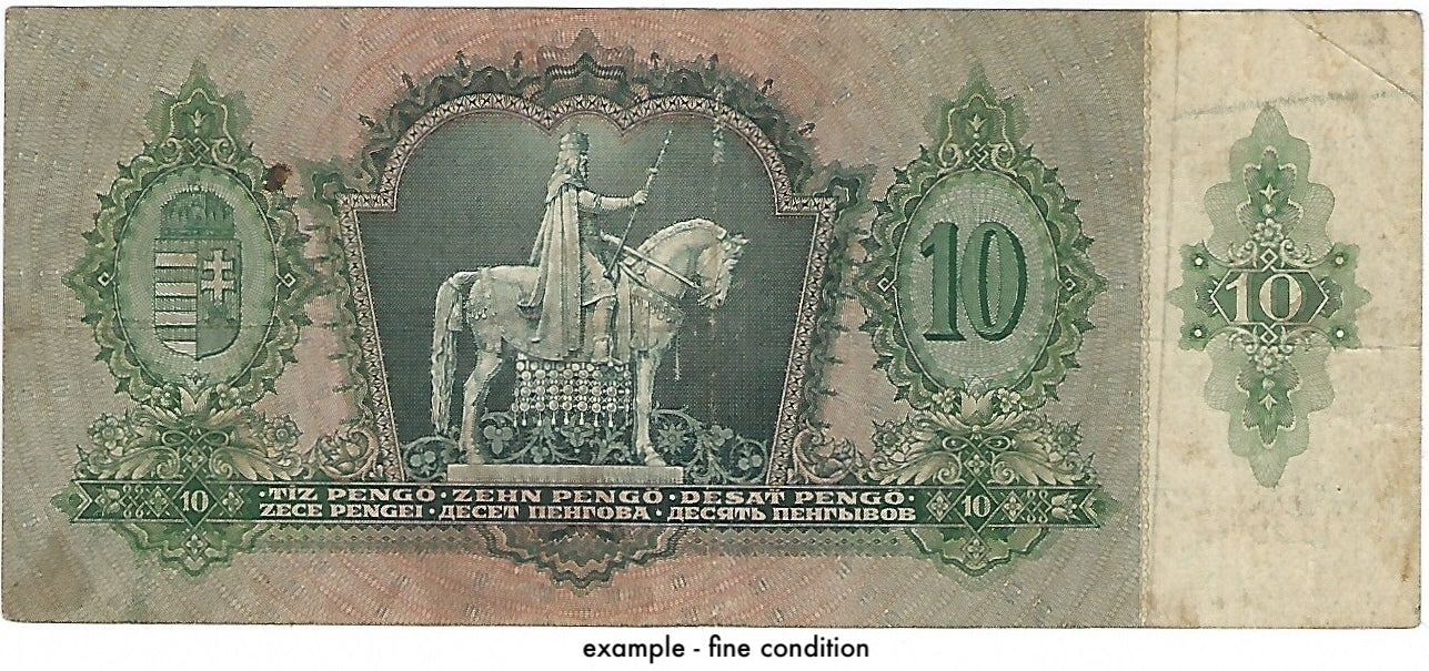 . JESUS CHRIST Hungary P100 10 Pengő 1936 F/VF—Mary—Baby Jesus—St Stephen—Horse