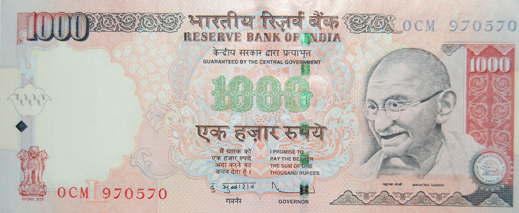 India P-94/P-100/P-107 1000 Rupees 2000-2016 VF—Gandhi
