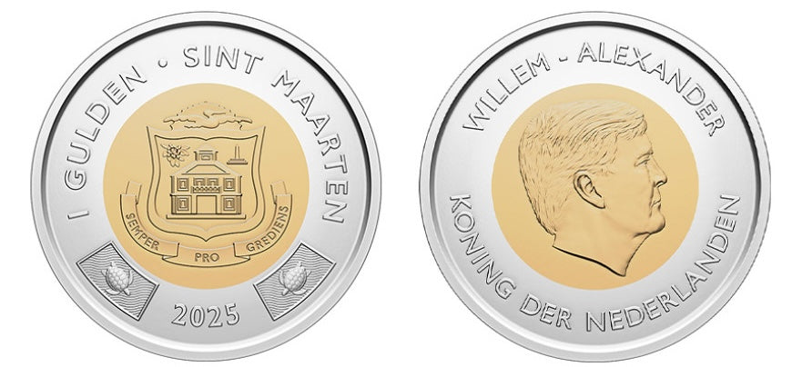 Sint Maarten 7 Pc Set 2025 UNC—1 & 5 Gulden—1 5 10 25 50 Cents