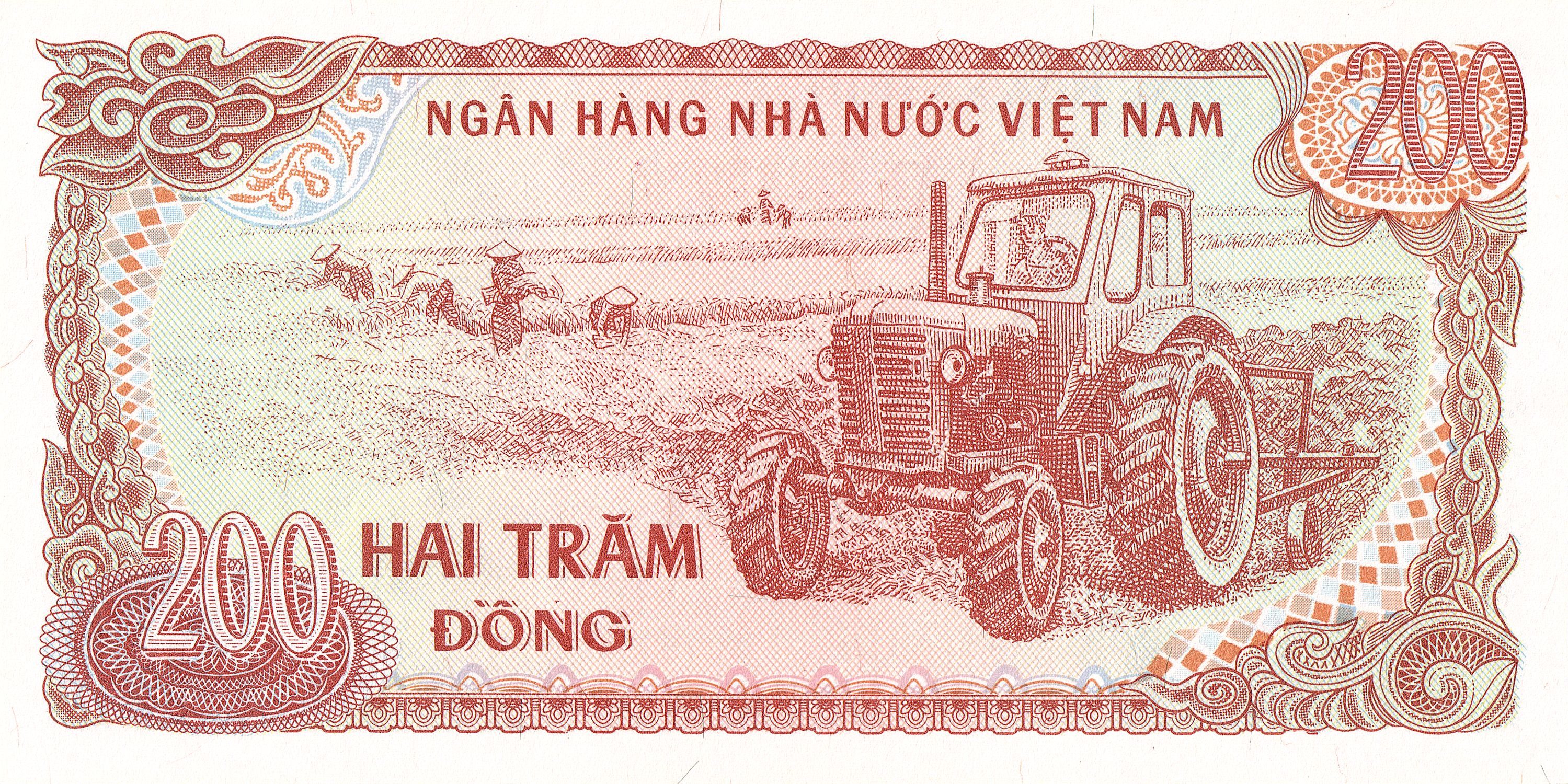 Vietnam P-100c (2) 200 Dong 200 Đồng 1987 UNC｜Dictator | Ho Chi Minh