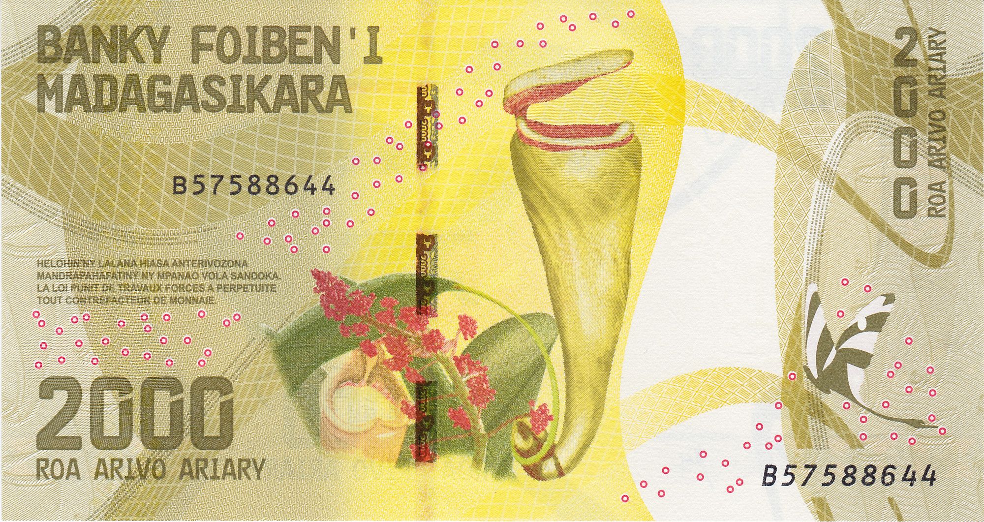 Madagascar P-97—P-101 Set of 5 (100, 200, 500, 1000, 2000 Ariary) ND (2017) UNC—Madagascar and Its Riches—Cathedral, Poison Frog, Waterfall, Lemur