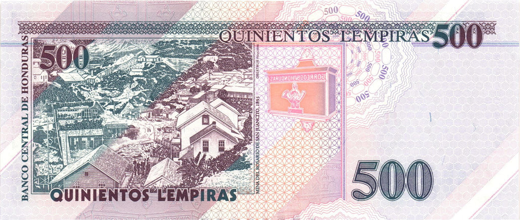 Honduras P103d 500 Lempiras 2019 UNC "a Golden Mind and a Gold Mine"