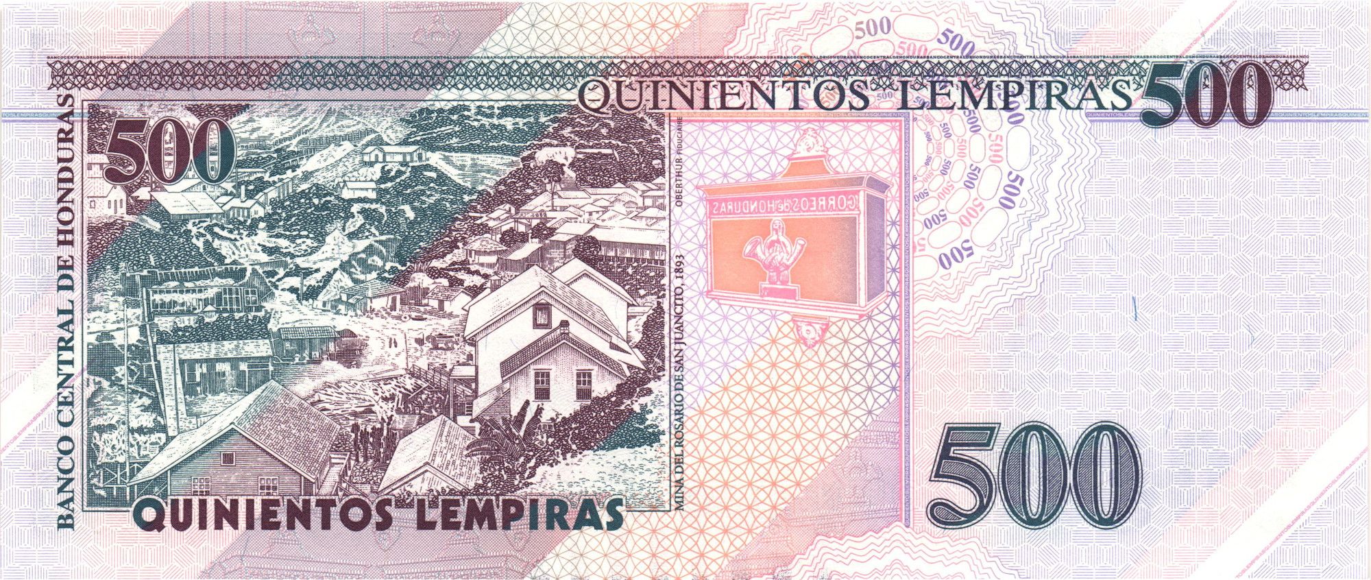 Honduras P103d 500 Lempiras 2019 UNC "a Golden Mind and a Gold Mine"