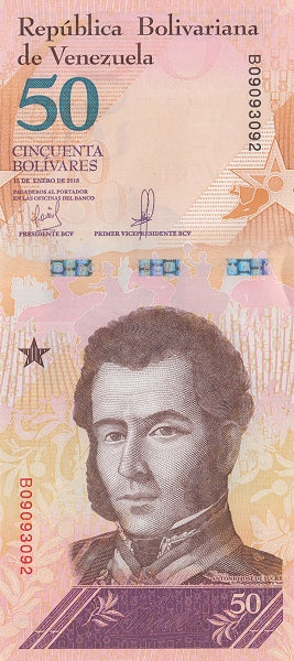 | 100 pcs lot bundle UNC—100x Venezuela P105 CLEARANCE 50 Bolivares Soberanos 2018 UNC—Ocelot