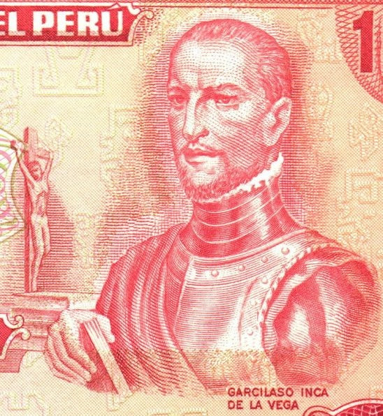 Peru P106 B435h 10 Soles de Oro 2-Oct-1975 UNC—Author of Inca History—Lake Titicaca