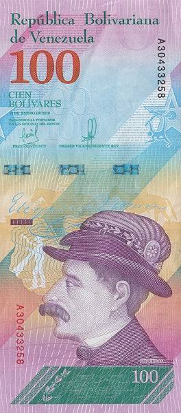 Venezuela P106 100 bolívares soberanos 2018 UNC uncirculated