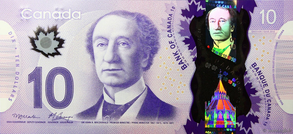 Canada P107a 10 Dollars 2013 UNC—Polymer—Mark Carney—Train—Rockies
