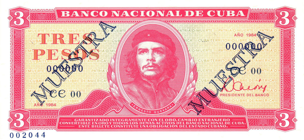 Caribbean P107s 3 pesos 1984 UNC｜specimen