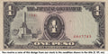 Philippines P109a 1 Peso 1943—VG/F—Well-circulated, edge wear—Monument