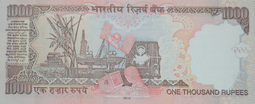 India P-94/P-100/P-107 1000 Rupees 2000-2016 VF—Gandhi