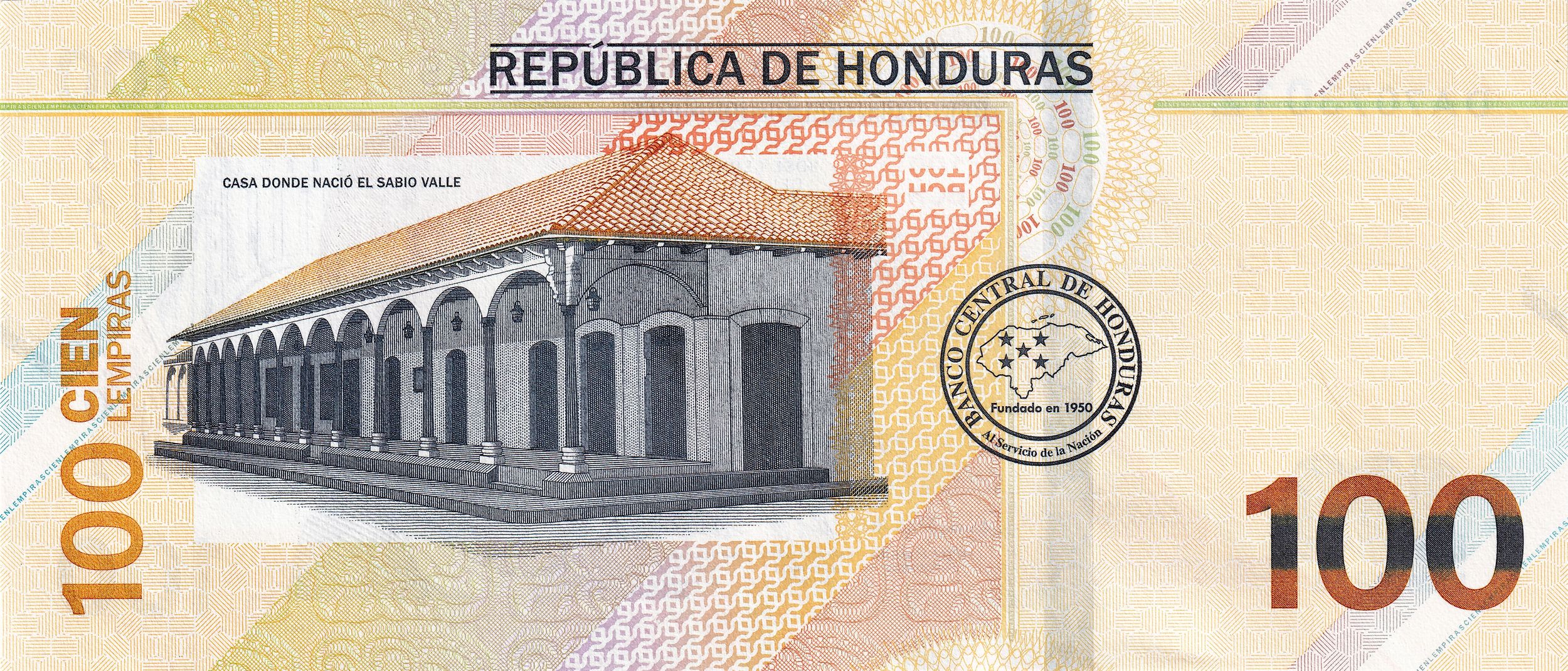 Honduras P112 100 Lempiras 2022 or 2024 UNC—José Cecilio del Valle
