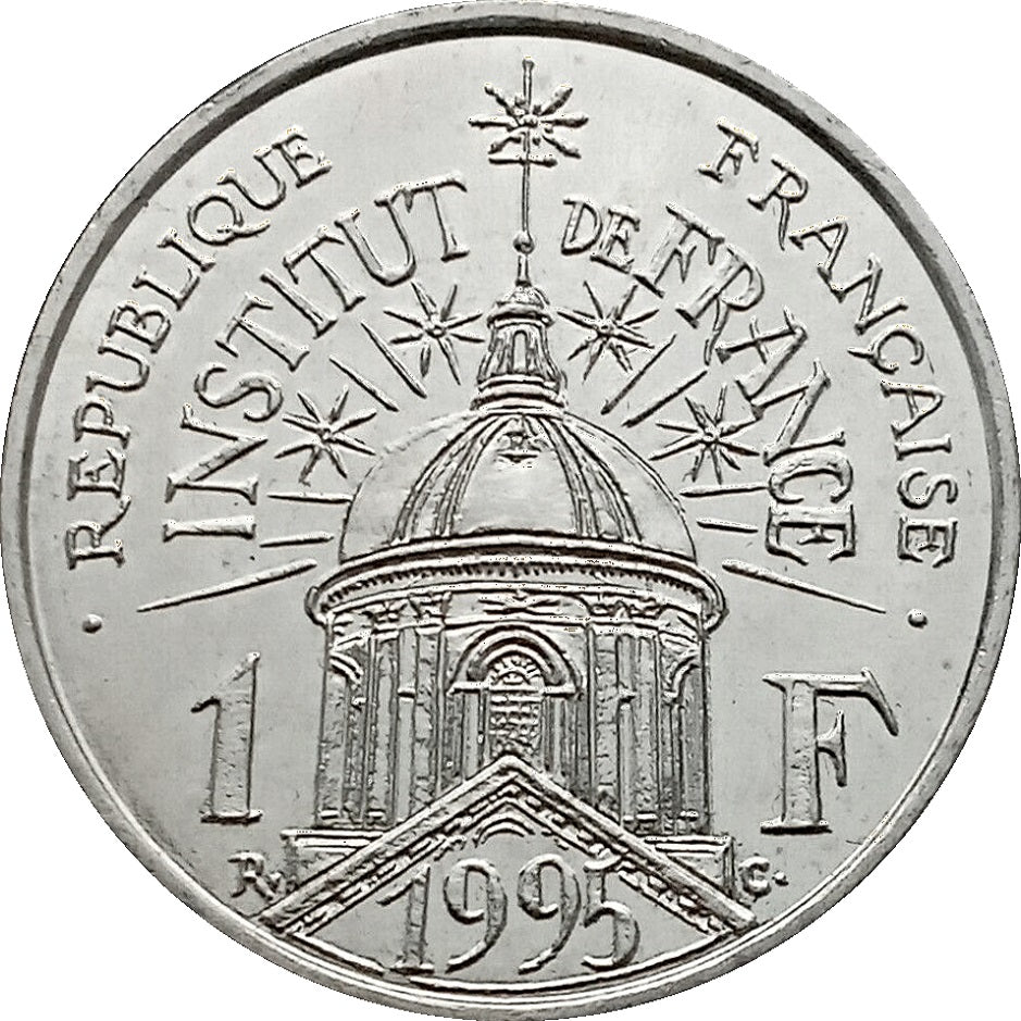 France KM#1133 1 Franc 1995 Very Fine VF | Institut de France