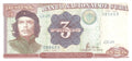 Caribbean P113 3 pesos 1995 UNC—revolutionary hero in beret C.G.—sugar cane