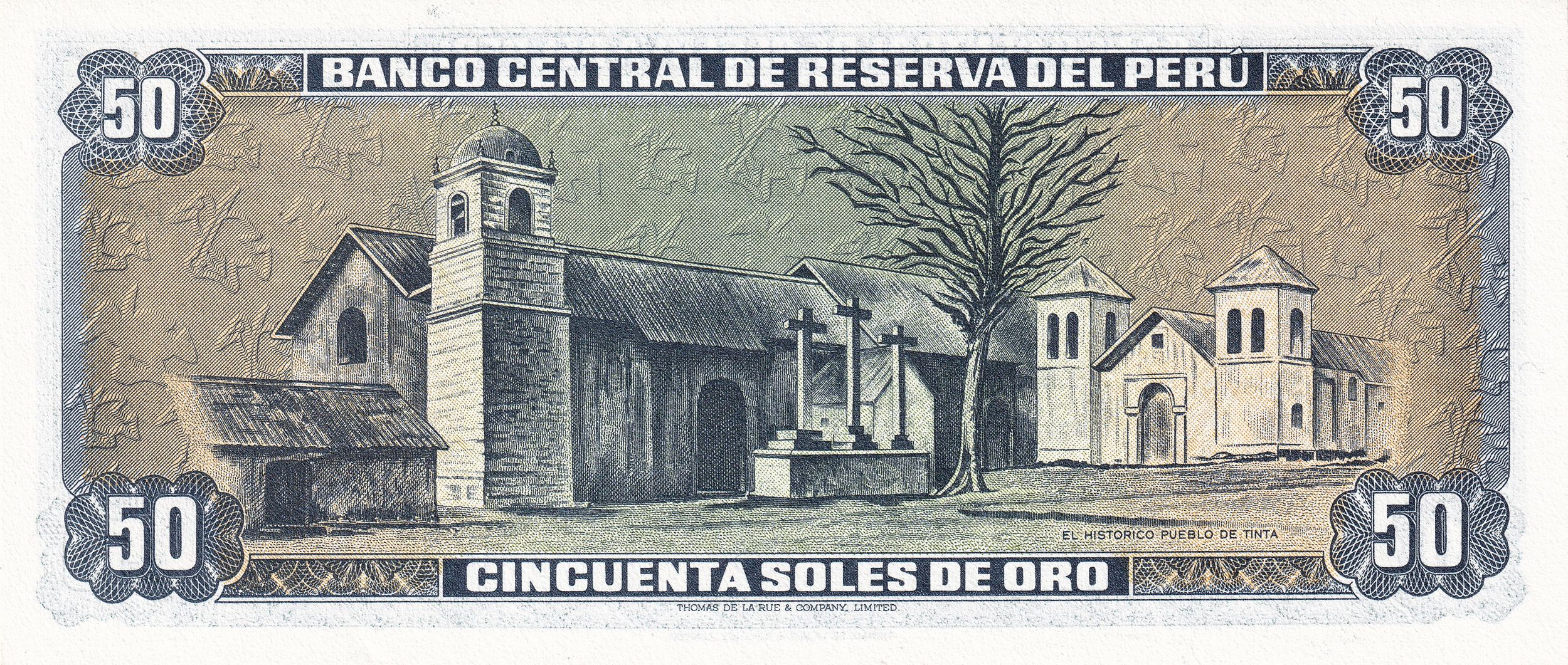 Peru P113 50 Soles de Oro 1977 UNC—Indigenous Rebellion Leader, Tupac Amaru II