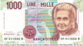Italy P-114 (a–c various) 1000 Lire Lira 1990-2001 VF—Maria Montessori