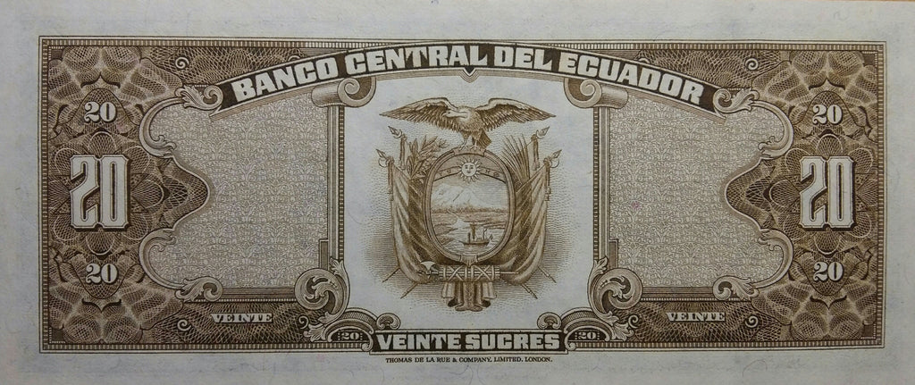 Ecuador P115 20 sucres UNC—Compañía de Jesús Church in Quito 29365