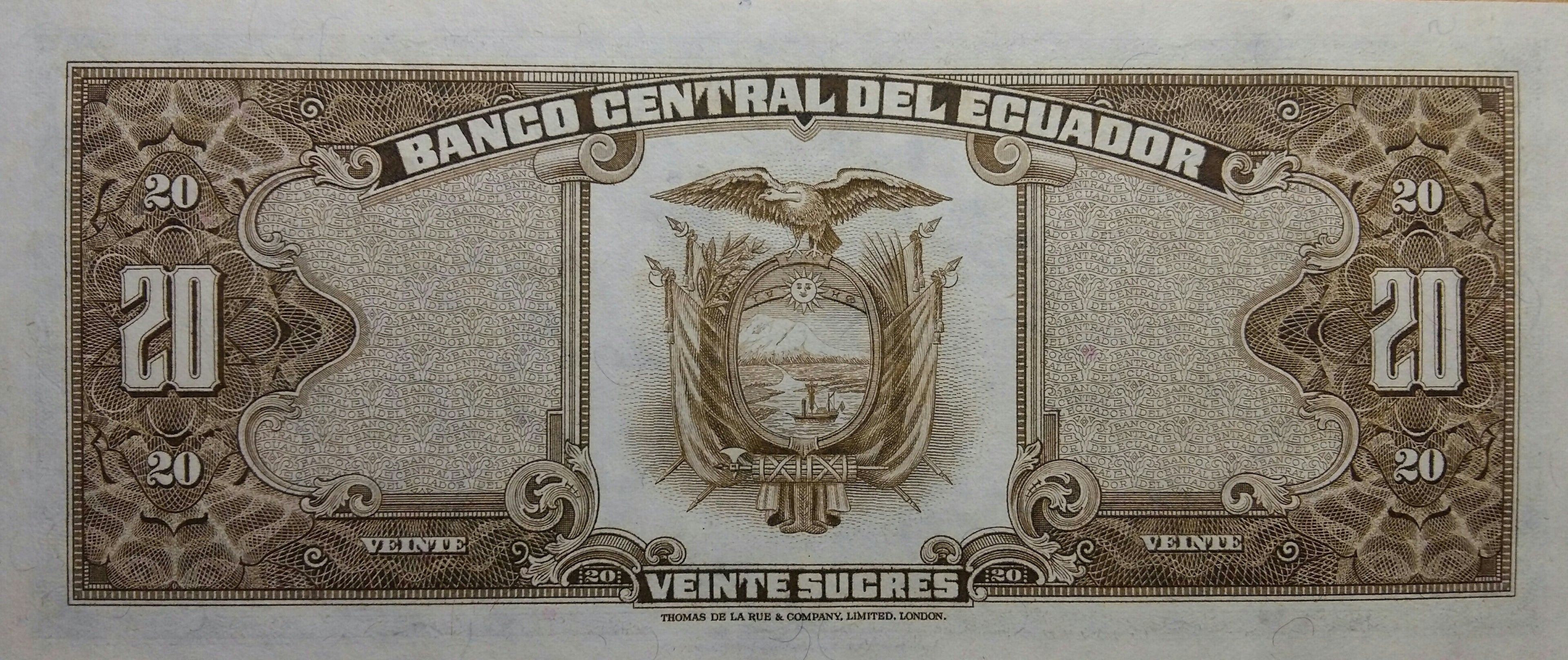 Ecuador P115 20 sucres UNC—Compañía de Jesús Church in Quito 29365
