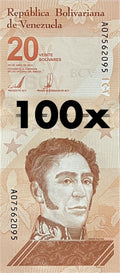 | 100 pcs lot bundle UNC—100x Venezuela P117 20 Bolivares Digitales 2021