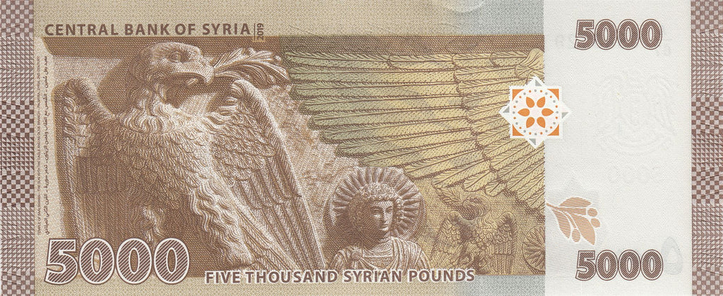 Middle East NW P118 5000p 2019-2024 UNC｜military｜dictatorship｜flag｜Раlмyга｜bird god of sky
