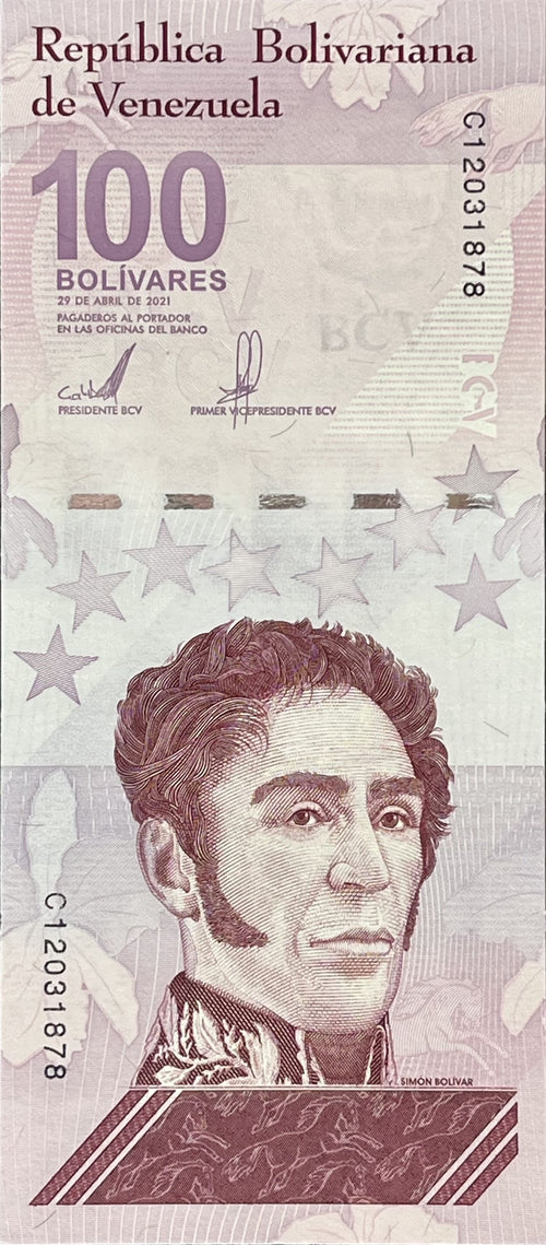 100 pcs x lot bundle UNC—Venezuela P119 100 Bolivar Digital Digitales 2021