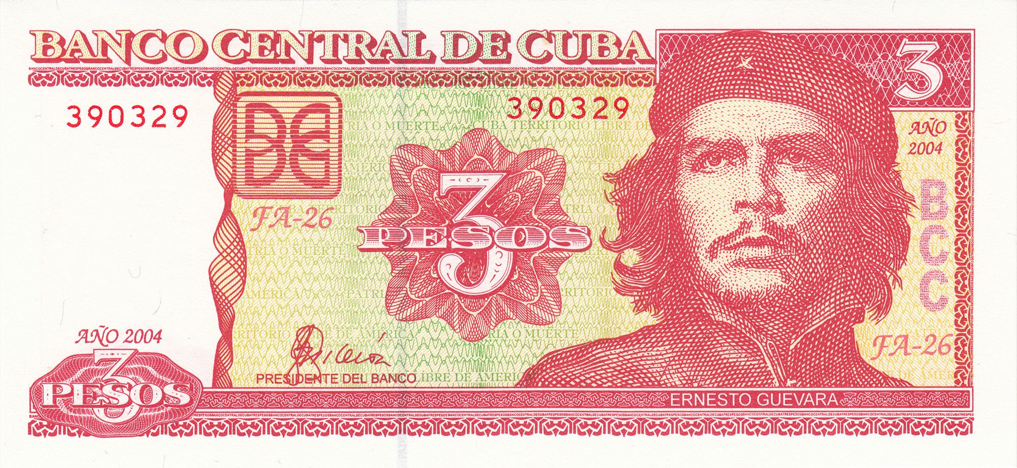 Caribbean P127 3 pesos 2004-2006 UNC | Che Guevara | XMPC