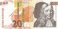 Slovenia P-12 20 Tolarjev 1992 UNC uncirculated—"Slovenia's Leonardo da Vinci"