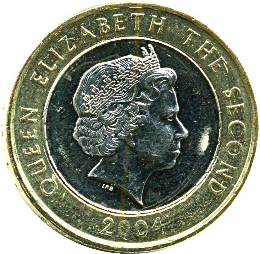 Falkland Islands KM#137 2 Pounds 2004 XF—Map—Wildlife—30 Years of Falklands Coins
