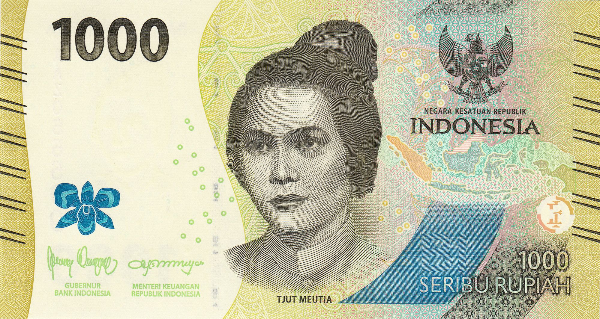 Indonesia P162b 1000 Rupiah W162 2023 UNC—Moluccan Dancer—Noble Woman Guerrilla—R5107