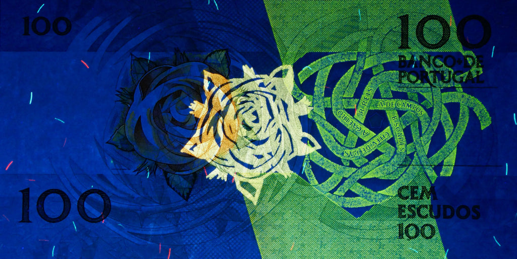 Portugal P179 100 Escudos 1986-88 XF Extra Fine—Red Rose=Pessoa≠Schizophrenia…