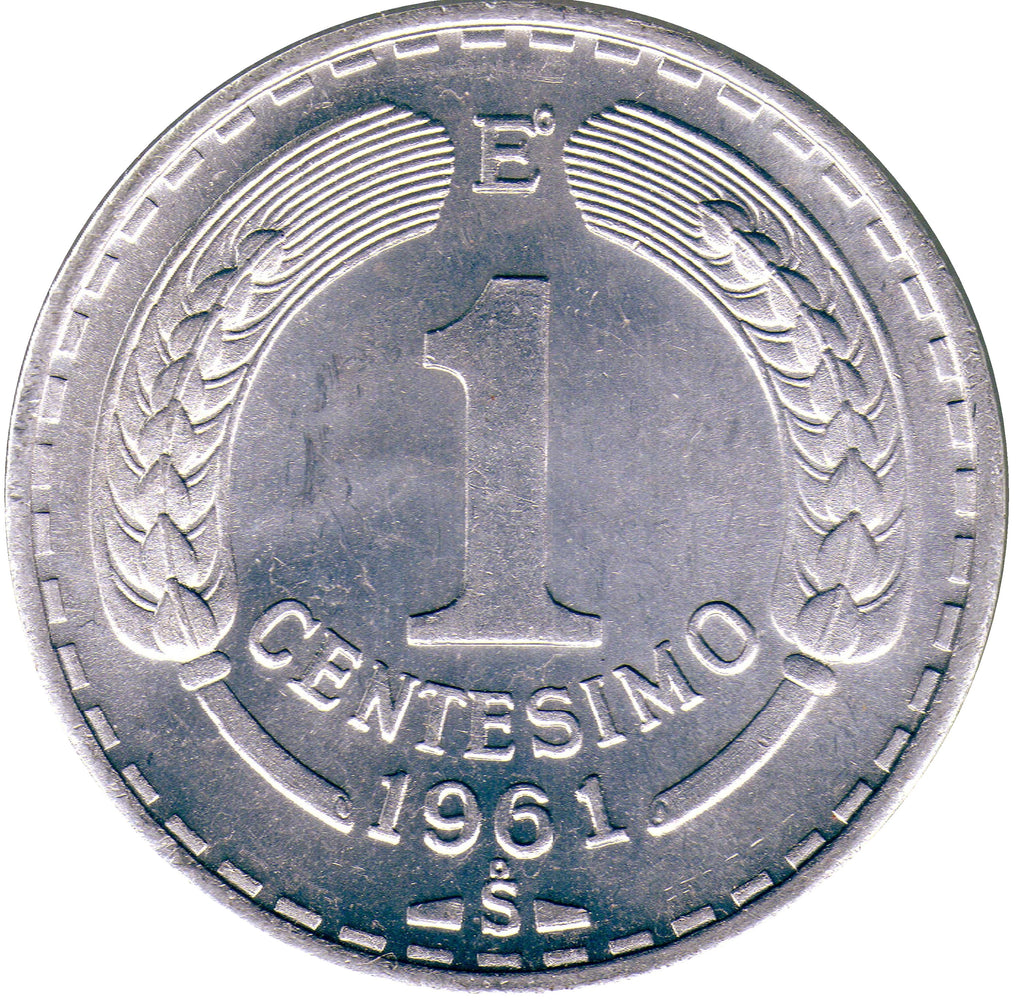 Chile KM#189 1 Centesimo 1960-1963 VF—Condor, Date varies