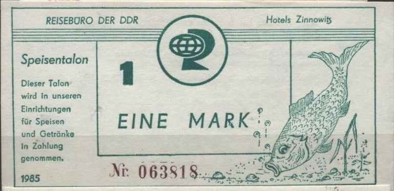 East Germany GDR DDR—Speisentalon—Hotel voucher Zinnowitz Set 0.50+1 Mark