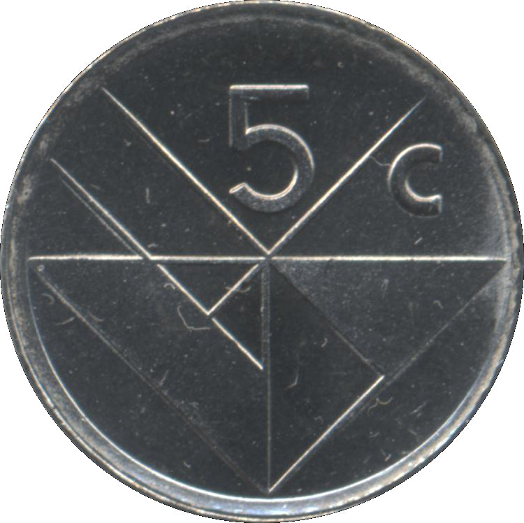 Aruba 6 pcs UNC Coin Set—NEW KING, NO QUEEN!—5 10 25 Cents—1 5 Florins