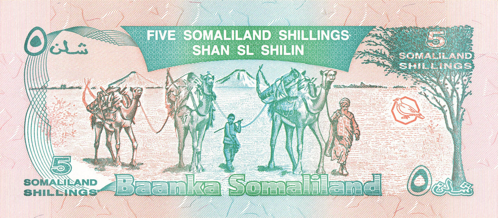 Somaliland P-1 5 shillings 1994 UNC｜kudu｜antelope｜camel｜only ISRAEL recognizes this country
