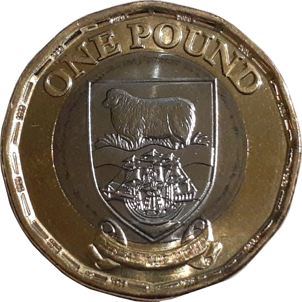 Falkland Islands KM#204 1 Pound 2020 XF—Elizabeth II—Coat of Arms