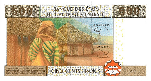 Central African States P102b P206Ue 500 Francs 2002 2017 UNC Cameron Tolli/Meke
