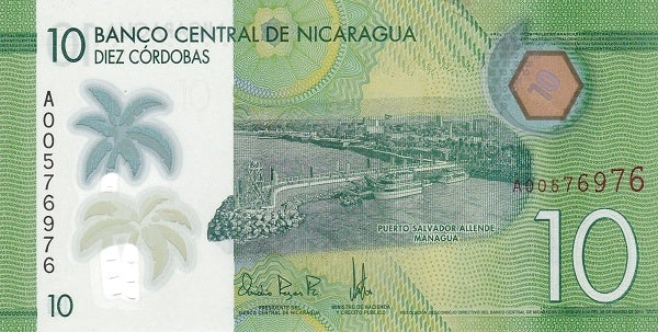 Nicaragua P-209a 10 Córdobas 2014 Polymer
