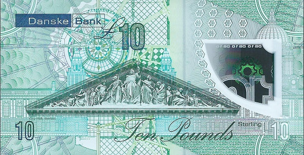 Northern Ireland P-214 Danske Bank 10 pounds 2017 Polymer VF+/XF Inventor of Bicycle Tire/Tyre