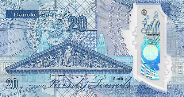 Northern Ireland P-215 Danske Bank 20 pounds 2019 Polymer VF+/XF Inventor of three-point hydraulic hitch
