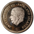 Falkland Islands KM#204 1 Pound 2023 XF—King Charles III—Coat of Arms