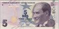 Turkey P222f 5 Lira 2022 U—Series F—Atatürk—Prof Dr. Aydın Sayılı