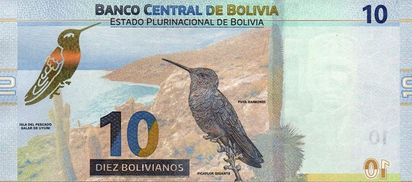 Bolivia P248 B417 10 bolivianos 1986 UNC—World's Largest Salt Flats: Salar de Uyuni